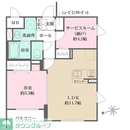 La Perla 桜新町の物件間取画像